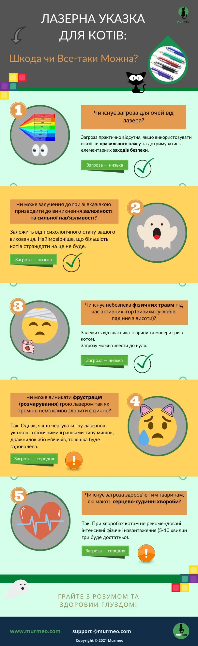 Чи можна гратися лазерною указкою з котами (інфографіка)