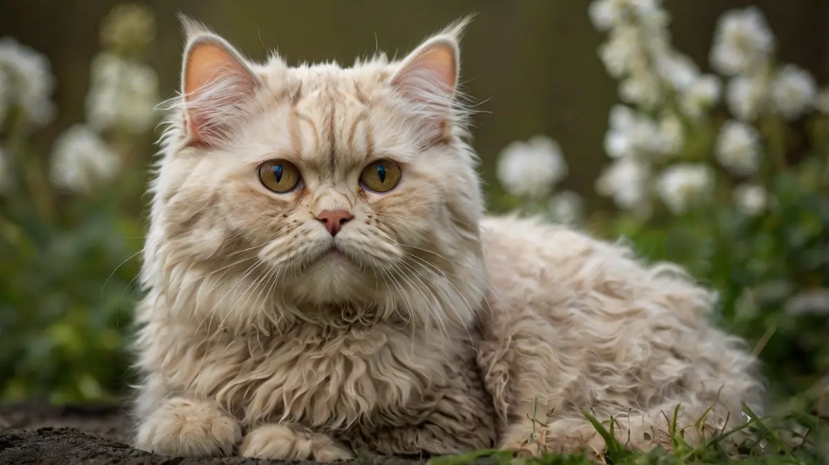 Селкирк-рекс котик на луге